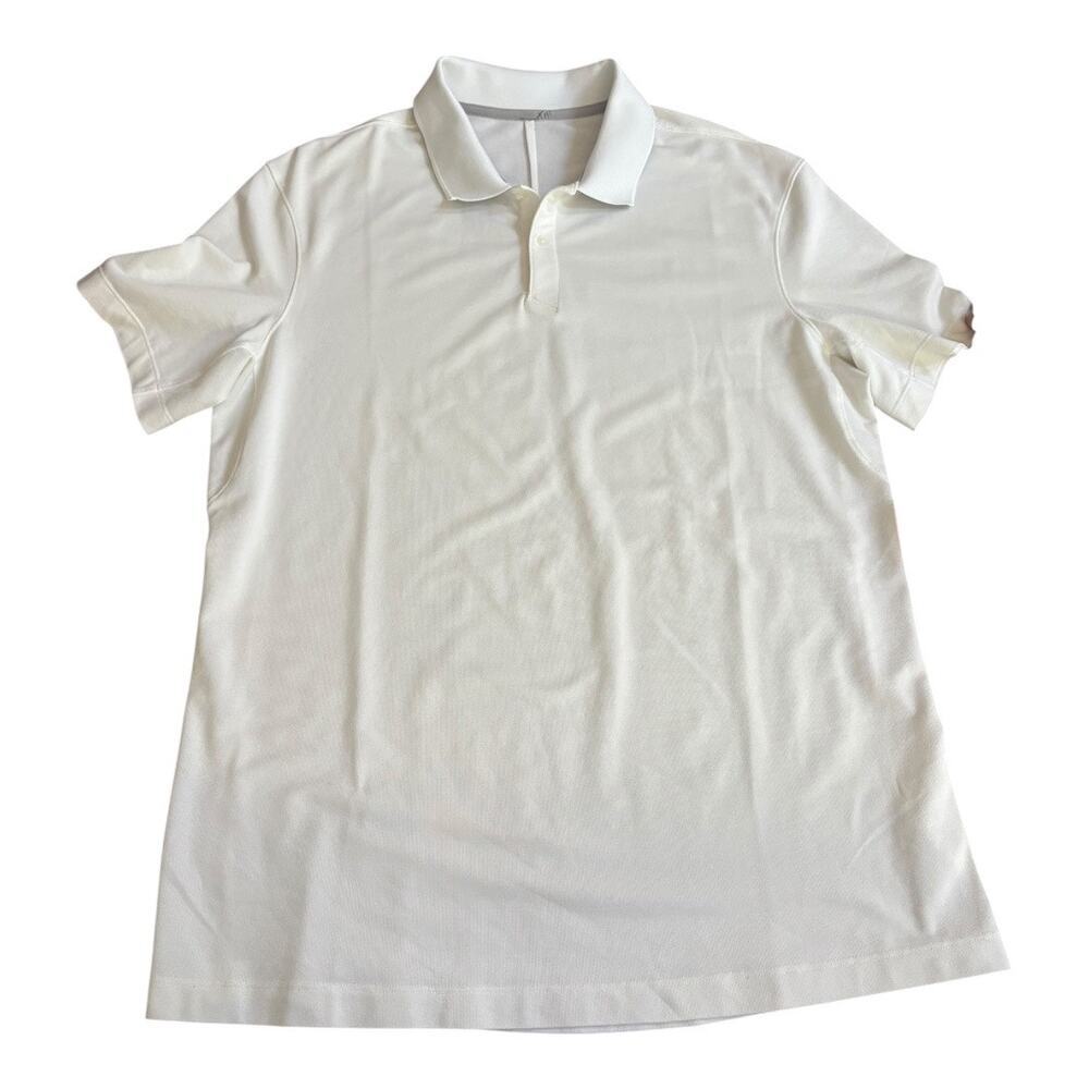 Lululemon Cotton Pique Short-Sleeve Polo White 23” pit to pit L/XL Estimated